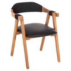 ΠΟΛΥΘΡΟΝΑ RIMINI HM9867.02 ΞΥΛΟ TEAK ΦΥΣΙΚΟ-ΜΑΥΡΟ ΣΧΟΙΝΙ & PU ΚΑΘΙΣΜΑ 60x61x76Υεκ.