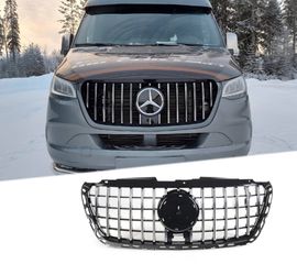 ΜΑΣΚΑ ΕΜΠΡΟΣ MERCEDES SPRINTER W907 W910 CHROME FRONT GRILLE GRILL GT Design FACELIFT 18+