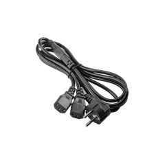 Καλώδιο ρέυματος διπλό "Y" CCA 3x0.5mm² CEE 7/7 / 2x IEC C13 1.8 m (Akyga AK-PC-04A)