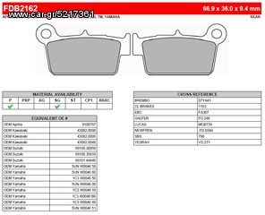 ΛΥΡΗΣ FERODO ΤΑΚΑΚΙΑ ΟΠΙΣΘΙΑ ΓΙΑ SUZUKI DR 125 SM 2008-, FDB2162EF