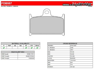 ΛΥΡΗΣ FERODO ΤΑΚΑΚΙΑ ΕΜΠΡΟΣ ΓΙΑ TRIUMPH ROCKET 2300 /ROCKET III CLASSIC/ TOURING/ ROADSTER 2004-, FDB557P