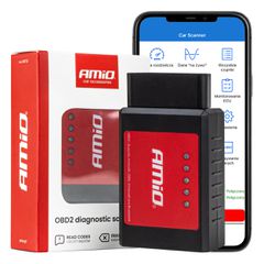 Amio - Διαγνωστικό Αυτοκινήτου OBD 2 τύπου ELM327 Bluetooth XL τάση λειτουργίας 12V με ασύρματη σύνδεση για Επιβατικά Αυτοκίνητα - 1 τεμ. (04733/AM)