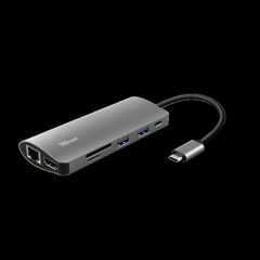 Trust TR-23775 Dalyx 7-in-1 USB-C Docking Station με HDMI 4K PD Ethernet Ασημί