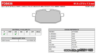 ΛΥΡΗΣ FERODO ΤΑΚΑΚΙΑ ΕΜΠΡΟΣ ΓΙΑ YAMAHA CR 90 TARGET 1991-, FDB636EF