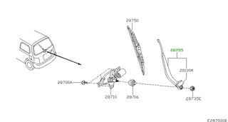 ΜΠΡΑΤΣΟ ΥΑΛΟΚΑΘΑΡΙΣΤΗΡΑ  ΠΙΣΩ NISSAN  MICRA K11  287805F000