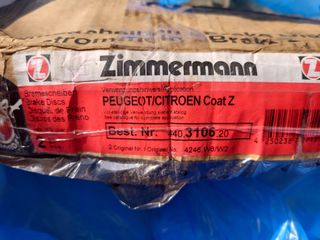 Σετ Δισκόπλακες Zimmermann Coat Z, κωδ. 440.3106.20 - 4246.W8/W2, για Peugeot/Citroen/Opel
