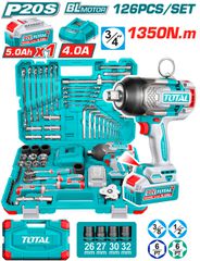 TOTAL ΕΠΑΓΓ. ΣΕΤ ΜΠΟΥΛΟΝΟΚΛΕΙΔΟ ΜΠΑΤ. Li-ion 20V / 1350Nm / 5Ah / 1 ΜΠΑΤ 126ΤΕΜ (THKTHP31262)