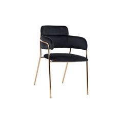 ΠΟΛΥΘΡΟΝΑΚΙ KELSO HM8521.04 ΒΕΛΟΥΔΟ ΜΑΥΡΟ & ΕΠΙΧΡΥΣΟ ΠΟΔΙ 52,5x52x80Υ εκ.
