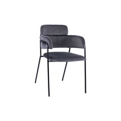 ΠΟΛΥΘΡΟΝΑΚΙ KELSO HM8521.01 ΒΕΛΟΥΔΟ ΣΚΟΥΡΟ ΓΚΡΙ & ΜΑΥΡΟ ΜΕΤΑΛΛΙΚΟ ΣΚΕΛΕΤΟ 52,5x52x80 cm