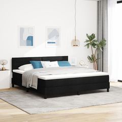 Κρεβάτι με ελατήρια με κεφαλάρι Μαύρο 180 x 200 cm ύφασμα 3338631