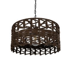 GLOBOSTAR® VERA 999-0069 Boho Κρεμαστό Φωτιστικό Οροφής με Ντουί 1 x E27 AC 220-240V IP20 - Καφέ - Μ50 x Π50 x Υ25cm