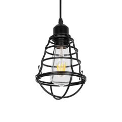 Κρεμαστό Φωτιστικό Οροφής με Ντουί 1 x E27 AC 220-240V IP20 - Μαύρο - Μ15 x Π15 x Υ24cm