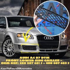 Audi A4 B7 DTM Εμπρός Κάτω Πλαϊνές Γρίλιες - OEM: 8E0 807 681 J – 8E0 807 682 J