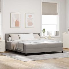 Κρεβάτι με ελατήρια με κεφαλάρι Taupe 200 x 180 cm ύφασμα 3341122