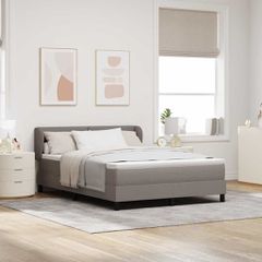 Κρεβάτι με ελατήρια με κεφαλάρι Taupe 160 x 200 cm ύφασμα 3340035