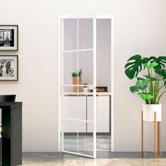 Εσωτερική Πόρτα Λευκή 76x201,5 εκ. Ψημένο Γυαλί&Λεπτό Αλουμίνιο 153670