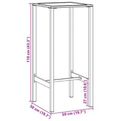 Τραπέζι Μπαρ Μαύρο 50x50x110 εκ. από Ατσάλι με Ηλ. Βαφή Πούδρας 4009267-thumb-7