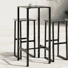 Τραπέζι Μπαρ Μαύρο 50x50x110 εκ. από Ατσάλι με Ηλ. Βαφή Πούδρας 4009267