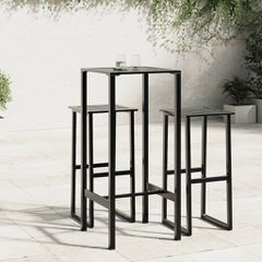 Τραπέζι Μπαρ Μαύρο 50x50x110 εκ. από Ατσάλι με Ηλ. Βαφή Πούδρας 4009267-thumb-2