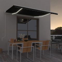 Τέντα Αυτόματη με LED & Αισθητήρα Ανέμου Ανθρακί 400x300 εκ. 3068914
