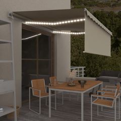 Τέντα Αυτόματη με Σκίαστρο/LED/Αισθητήρα Ανέμου Κρεμ 4x3 μ. 3069312