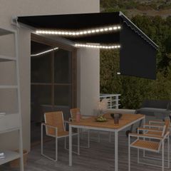 Τέντα Αυτόματη με Σκίαστρο/LED/Αισθ. Ανέμου Ανθρακί 4 x 3 μ. 3069314