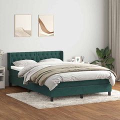 Box Spring κρεβάτι με στρώμα σκούρο πράσινο 160x220cm Βελούδινο 3318414