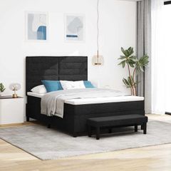 Κρεβάτι με ελατήρια με κεφαλάρι Μαύρο 140 x 200 cm ύφασμα 3343997