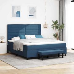 Κρεβάτι με ελατήρια με κεφαλάρι Μπλε 180 x 200 cm ύφασμα 3344015