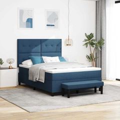 Κρεβάτι με ελατήρια με κεφαλάρι Μπλε 140 x 200 cm ύφασμα 3344078