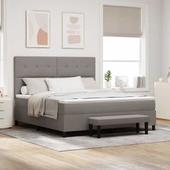Κρεβάτι με ελατήρια με κεφαλάρι Taupe 180 x 200 cm ύφασμα 3344090