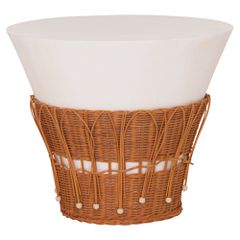 ΤΡΑΠΕΖΙ ΣΑΛΟΝΙΟΥ PERRAL HM18164.02L FIBER CEMENT ΛΕΥΚΟ-ΦΥΣΙΚΟ RATTAN--Φ55x45Υεκ
