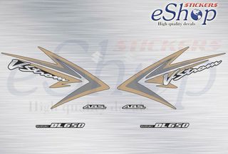 Αυτοκόλλητα σετ για Suzuki VStrom 2009 - 2012 έκδοση Μαύρη σχέδιο #A