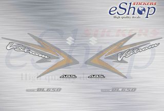 Αυτοκόλλητα σετ για Suzuki VStrom 2009 - 2012 έκδοση Λευκή σχέδιο #Α