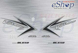 Αυτοκόλλητα σετ για Suzuki VStrom 2009 - 2012 έκδοση Λευκή σχέδιο #B