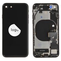 For iPhone/iPad (APSE200024BPSP-C) Rear Cover (Pulled C) incl. small parts - Black, For iPhone SE (2020)