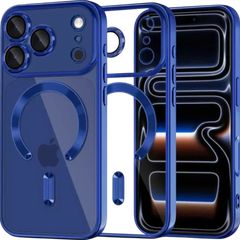 MagSafe TPU Color Chrome Case protect lens for iPhone 17 Pro Max Deep Blue