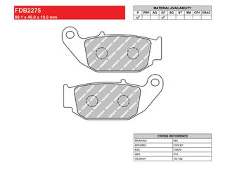 ΤΑΚΑΚΙΑ ΠΙΣΩ CFMOTO 250NK / 250CL-C / 300NK / 450NK / 450SR / 450CL-C / 675NK / 675SR-R FERODO FDB2275P