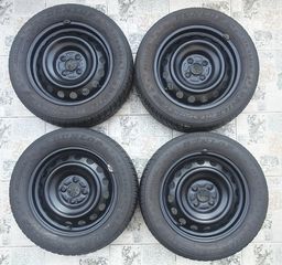 4 Σιδερένιες ζάντες 15" Toyota Yaris 2011-2019 με αισθητήρες πίεσης και λάστιχα 175/65R15