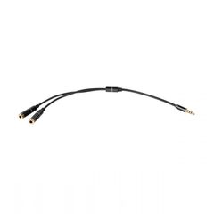 Splitter 3.5mm 4-pin - 2x 3.5mm stereo M/F 20CM (KOM0907)