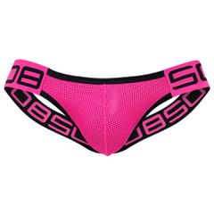 Mens Sexy Gay Underwear Briefs Jockstrap Low Rise Fuchsia