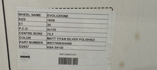 Momo Ζάντες Evoluzione 18'x8' 4x108 ET30 CB72.3 - χρώμα Matt Titan Silver Polished-thumb-1