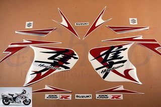 Αυτοκόλλητα σετ για Suzuki Gsx 1300R Hayabusa White - Red edition 2008 2009