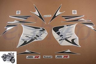 Αυτοκόλλητα σετ για Suzuki Gsx 1300R Hayabusa Silver - Graphite edition 2008 2009
