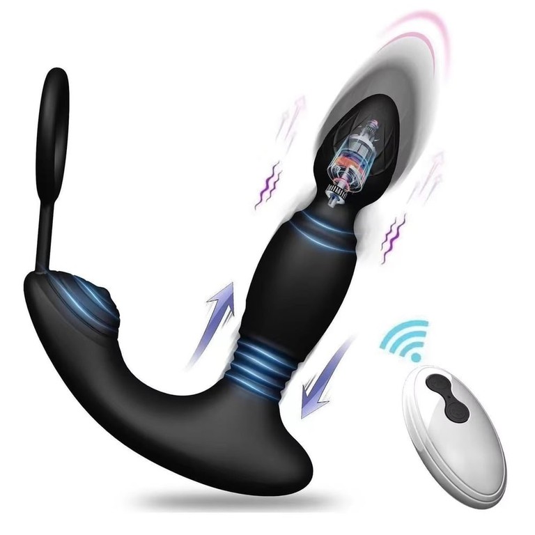 Prostate Rotation Anal Plug with Cock Ring