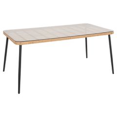 ΤΡΑΠΕΖΙ ΟΡΘΟΓΩΝΙΟ ALLEGRA HM5538.11 ΜΕΤΑΛ.ΜΑΥΡΟ-P.E. RATTAN ΦΥΣΙΚΟ 159,5x89,5x72Υεκ.