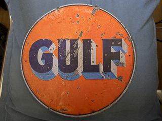 Gulf Oil ρετρό ταμπέλα τσίγκινη πινακίδα