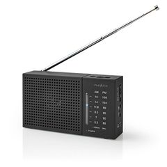 NEDIS RDFM1200BK Μini φορητό ραδιόφωνο FM / AM, σε μαύρο χρώμα.