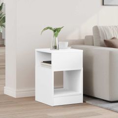 End Table Λευκό 30,5 x 30 x 45 εκ Επεξεργασμένο Ξύλο 890896