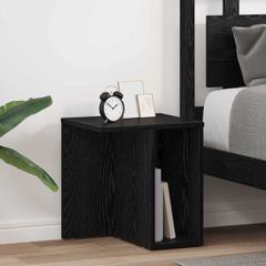 End Table 2 τμχ. Μαύρη Οξυά 37 x 32 x 40 εκ Επεξεργασμένο Ξύλο 891083